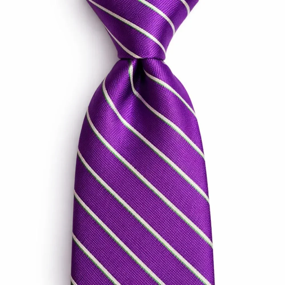 Vintage Polo Ralph Lauren Purple Diagonal Striped Neck Tie Classic Preppy Wide
